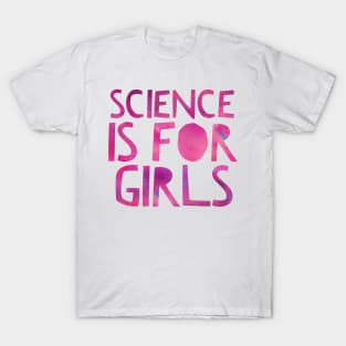 Science Is For Girls Pink Space Nebula Design T-Shirt